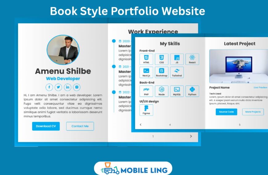 Book Style Portfolio Website